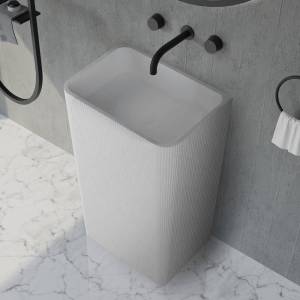 Раковина Abber Stein AS2505-H напольная, 50 см, белая матовая