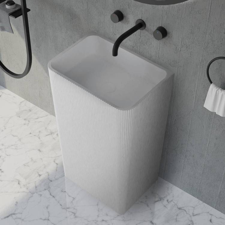 Раковина Abber Stein AS2505-H напольная, 50 см, белая матовая