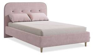 Кровать полутораспальная Mebelson Лео KM1.2-19.2348 нежно-розовый/графит