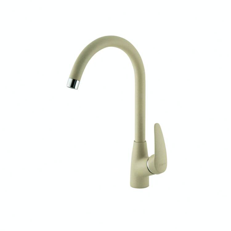 Смеситель для кухни Lemark Linara LM0405PBG с высоким поворотным изливом Бежевый