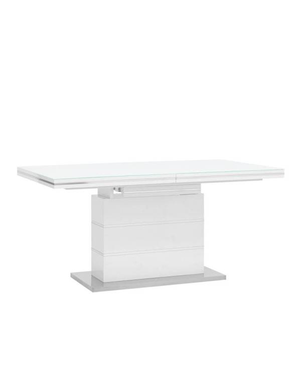 Стол обеденный Stool Group Глазго N-115-160-HGW DUAL глянцевый белый 160(215)x90x75