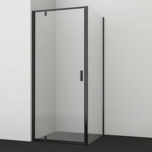 Душевой уголок Wasserkraft Elbe 74P28 профиль черный, стекло прозрачное, 80x90x200