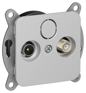 ТВ-розетка TV+SAT проходная IEK Flite FI-AF23-P-K47 алюминий