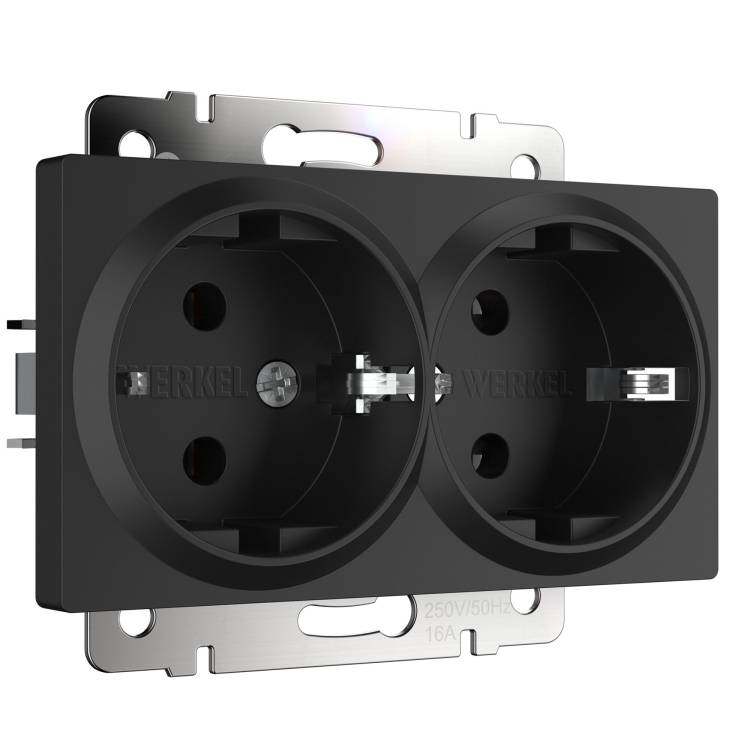 Розетка двойная с заземлением Werkel Встраиваемые механизмы W1172008