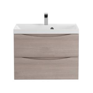 Тумба с раковиной BelBagno MARINO-700-2C-SO-RG-P 70x45x50 Rovere Grigio подвесная с двумя выкатными ящиками