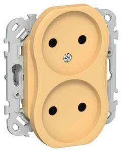 Розетка 2-местная IEK Flite FI-R20-10-K90 золотарник