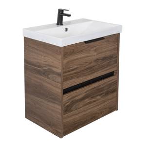 Тумба с раковиной Comforty Селенга-60 00-00021874 дуб темно-коричневый