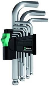 Набор Г-образных ключей WERA 950/9 PKS Hex-Plus 3 хром, с шаром, 9 пр., 1.5/2/2.5/3/4/5/6/8/10 мм