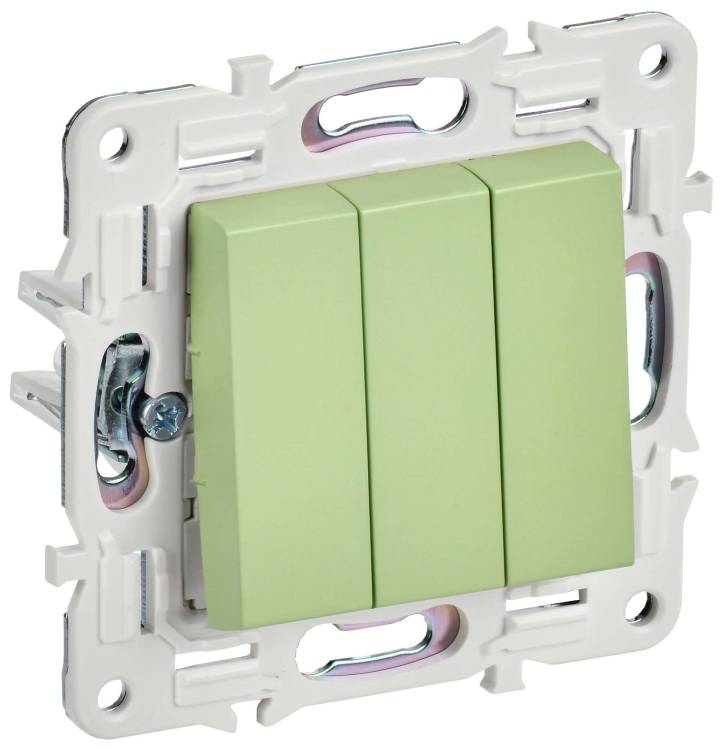 Выключатель 3-клавишный IEK Skandy SK-V30-0-10-K06 мятный