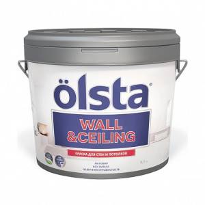 Краска интерьерная для стен и потолков Olsta Wall&Ceiling база C бесцветная 9л
