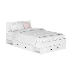 Кровать БТС МЕБЕЛЬ Софт Н1447038 120x200, с ящиками, белый