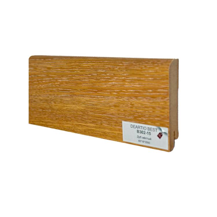 Плинтус Deartio B302-27 Дуб янтарный желтый 2050x80x16