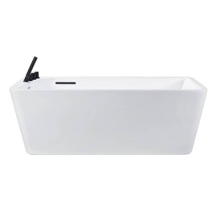 Акриловая ванна Orans BT-NL609BL белая, черный смеситель, 80x170