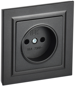 Розетка 1-местная IEK Brite BR-R10-10-K02-F черный