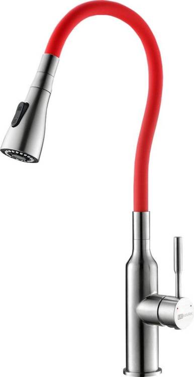 Смеситель для кухни Lemark Expert LM5082S-Red с гибким изливом