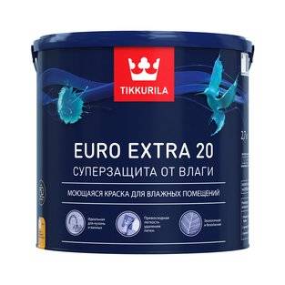 TIKKURILA EURO EXTRA 20 краска моющаяся для влажных помещений, база C (9л)