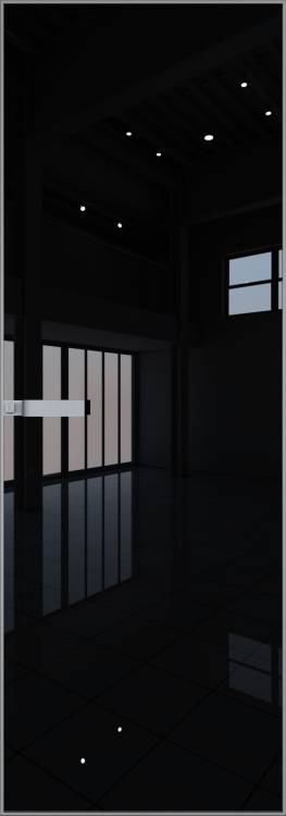 Межкомнатная дверь Profil Doors 1 AGN цвет профиля Серебро, стекло безопасное 4 мм lacobel черный лак 700x2000