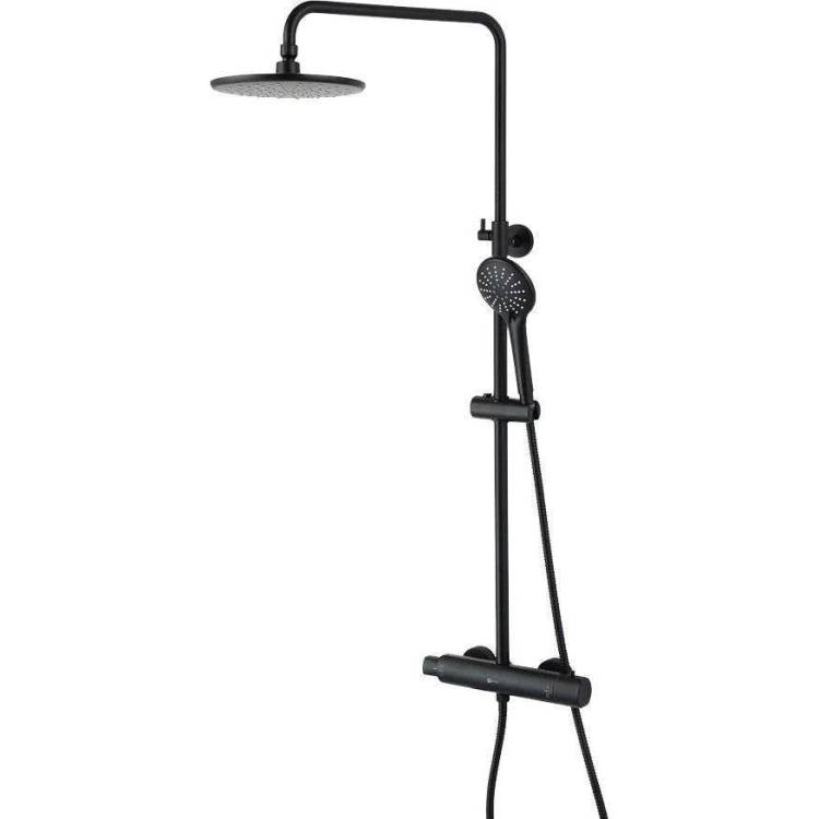 Душевая стойка Lemark Bronx LM3770BL черная, с термостатом