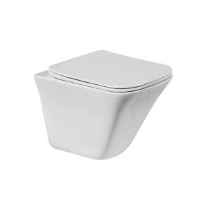 Унитаз подвесной BelBagno Marmi BB052CHR/BB052SC безободковый, с сиденьем микролифт, белый