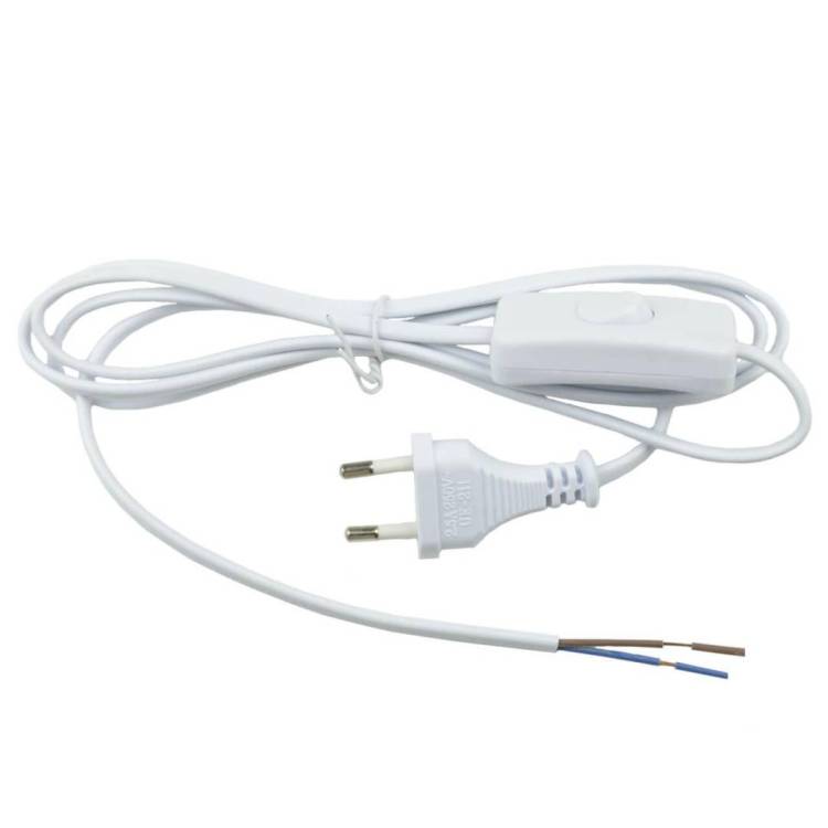Шнур сетевой с вилкой и выключателем Uniel UCX-C10/02A-170 White