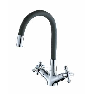 Смеситель для кухни OneLife P03-007CR,черный;хром