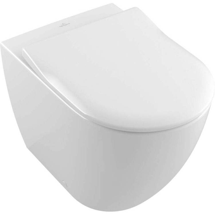 Унитаз приставной Villeroy&Boch Subway 2.0 5602R0R1 CeramicPlus альпийский белый