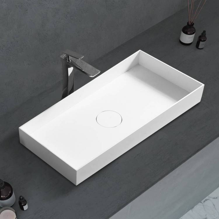 Раковина Abber Stein AS2622 накладная, 80 см, белая матовая