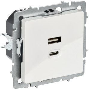 Розетка USB type A+C IEK Brite BR-U22-045-K01 белый