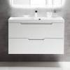 Тумба с раковиной Belbagno Vittoria VITTORIA-1000-2C-SO-BL-P 100x45x57 Bianco Lucido подвесная с двумя выкатными ящиками