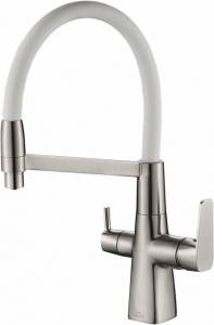 Смеситель для кухни ZorG Steel Hammer SH 818-8 SATIN с гибким изливом
