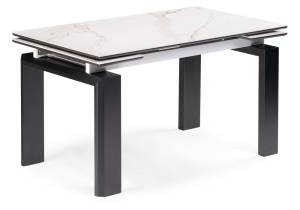 Стол Woodville Давос 532379 белый мрамор, черный кварц 140(200)x80x78