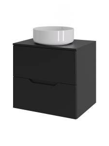 Тумба с раковиной Agger Свит SWE600ETBL-ST-9360W черная матовая, 60 см