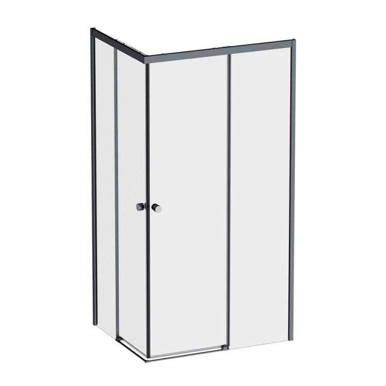 Душевой уголок AM.PM X-Joy W94G-403-10080-BТ Square Slide 100х80, черный, прозрачное