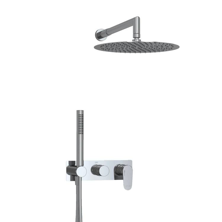 Душевой комплект Wasserkraft A16116 с верхней душевой насадкой, хром, встраиваемый, с изливом