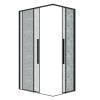 Душевой уголок Grossman Galaxy 300.K33.01.80R12L.21.02 профиль черный матовый, стекло шиншилла, 80x120x195 фото 2