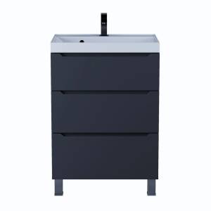 Тумба с раковиной Uperwood Tanos напольная, 3 ящика, черная, 60 см Тумба с раковиной Uperwood Tanos напольная, 3 ящика, черная, 60 см