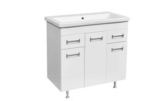 Тумба с раковиной Stella Polar Фиора 80 SP-00000213 белый, раковина Сомо 80