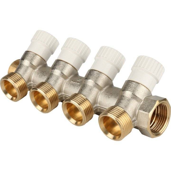 Коллектор Stout с регулировочными вентилями 3/4x3/4EK с 4 отводами, SMB 6851 343404