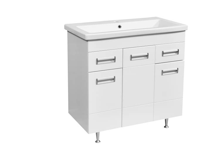 Тумба с раковиной Stella Polar Фиора 80 SP-00000213 белый, раковина Сомо 80