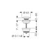 Донный клапан для раковины Hansgrohe 50100670 Push-Open фото 2