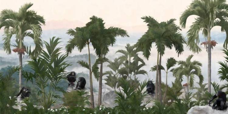 3D Фотообои Artegrafico «Обезьяны в тропиках» DJ-014 канвас