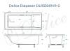 Ванна из искусственного камня Delice Diapason 150x75, с ножками, с ручками хром, белая глянцевая фото 11