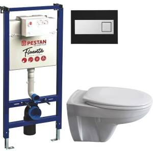 Комплект Унитаз подвесной Pestan Fluenta Basic 40006460 + Инсталляция 40006356 + Кнопка Diam 40006366