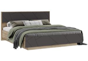 Кровать Woodville Диамо КР 02 546001 софт графит/дуб каньон 180x200