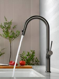 Смеситель для кухни AQUAme Cucina AQM9905GM с выдвижным изливом, металл