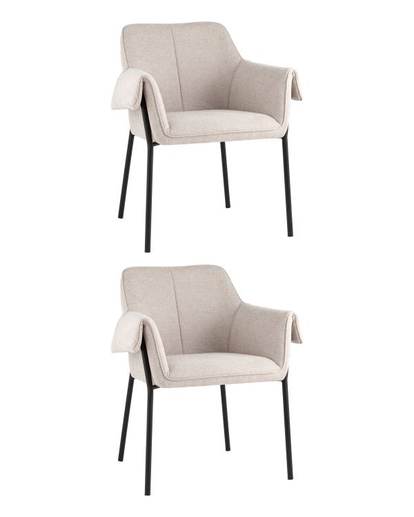 Набор из 2 кресел Stool Group Бесс FDC9469P BEL-23 X2 бежевый, рогожка