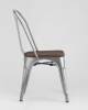 Набор из 6 стульев Stool Group Tolix YD-H440B-W YG-15 X6 серебристый матовый, темное дерево фото 5