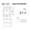 Кухонная мойка Ulgran Steel 500х500 черная брашированная сталь фото 11