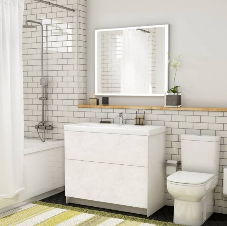 Тумба с раковиной Art&Max Verona-Push Белый, 85x90