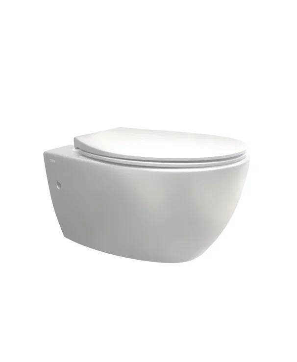 Унитаз подвесной Creo Ceramique Avignon COMBO-AV1100W/AV1001WT безободковый, с сиденьем микролифт